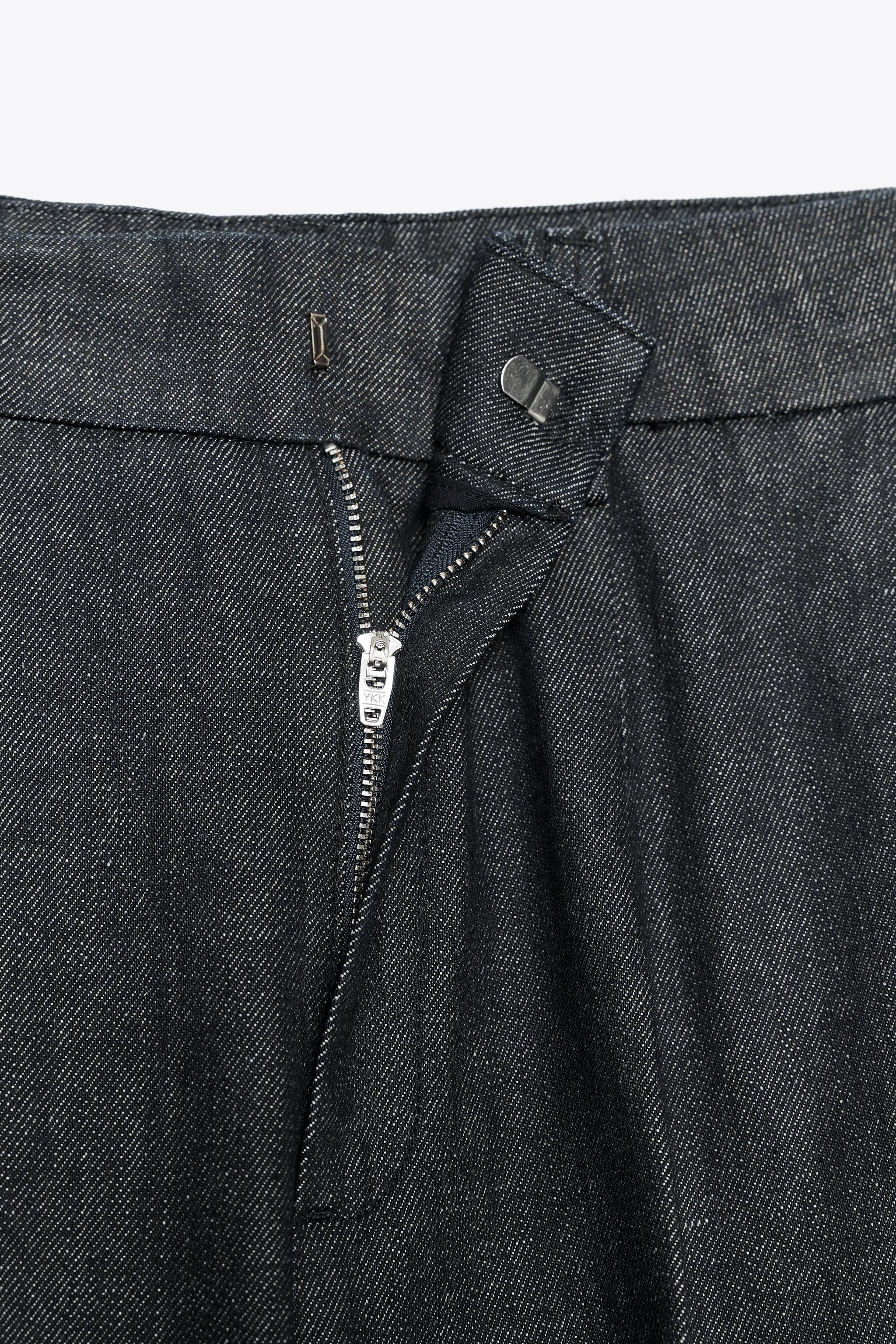 ZW COLLECTION PLEATED DENIM PANTS